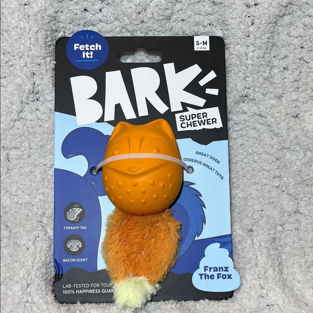 Bark Super Chewer Fetch It! FRANZ THE FOX. S/M